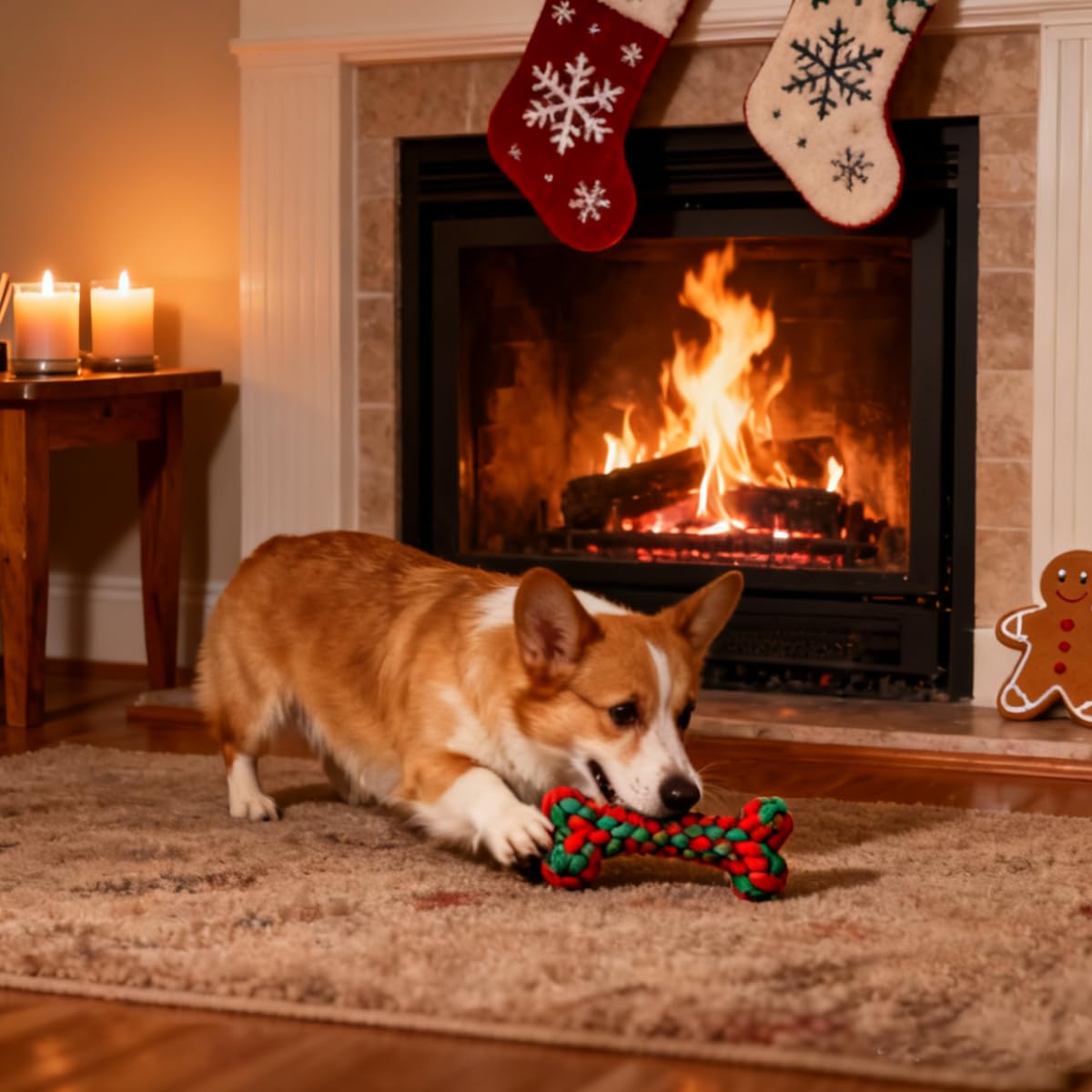 Christmas Cotton Rope Dog Chew - Teeth Cleaning Dog Chew Bone ulasan dan harga