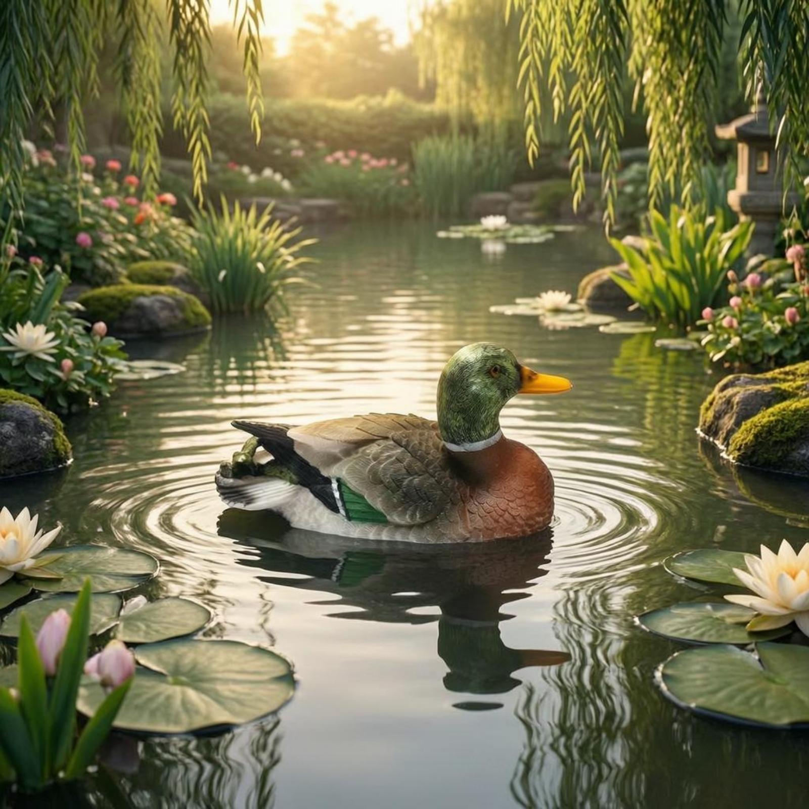 Resin Duck Figurine Outdoor Po - Aquarium ulasan dan harga